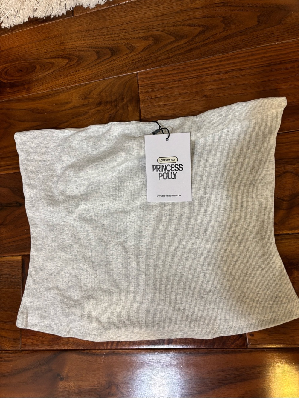Princess Polly Light Grey Ribbed Tube Camisole